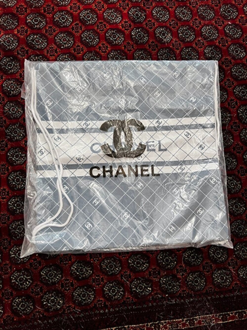 CHANEL | Black & White Drawstring VIP Backpack/Beach/Tote - NWT